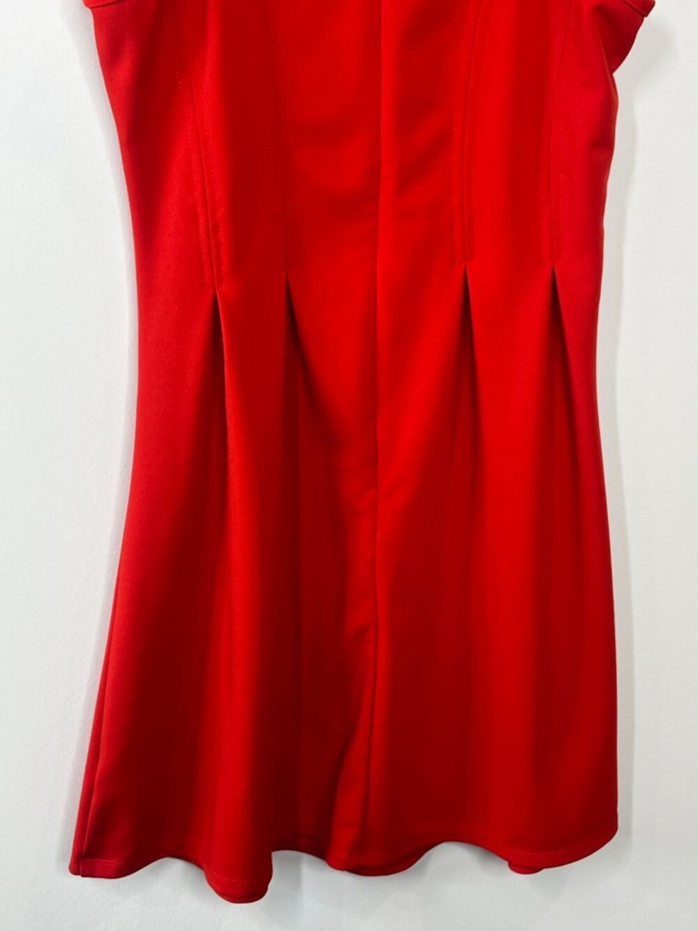 Alya Dress Womens Small Red Fit Flare Pleated Sleeveless Career Party - Picture 8 of 12